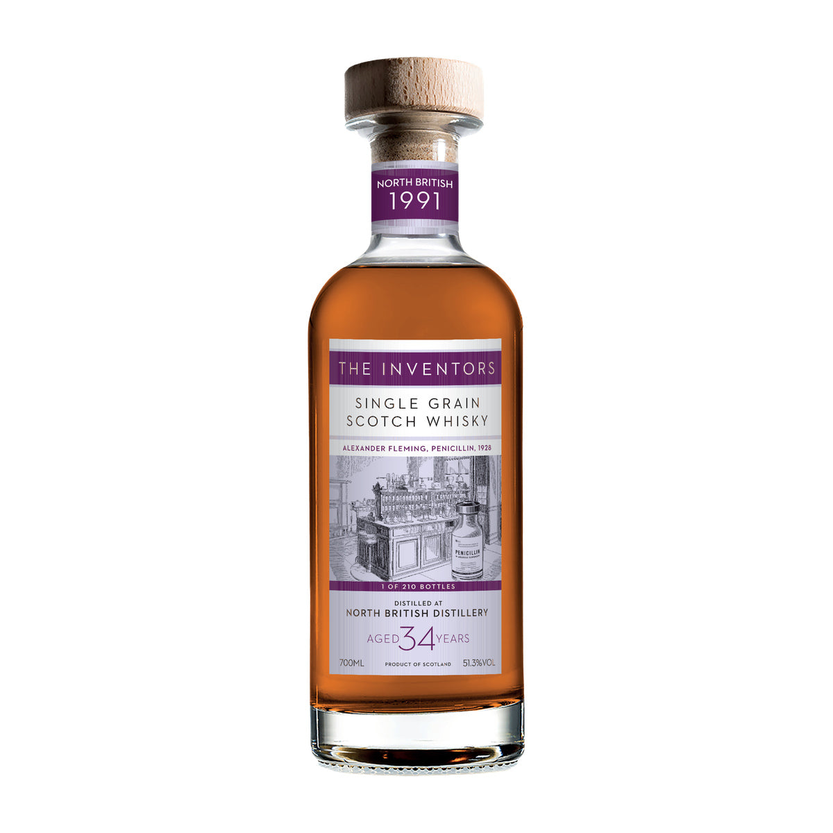North British 1991 34 Year Old Single Grain Scotch Whisky bottle